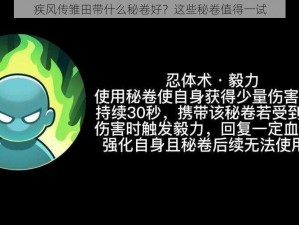 疾风传雏田带什么秘卷好？这些秘卷值得一试