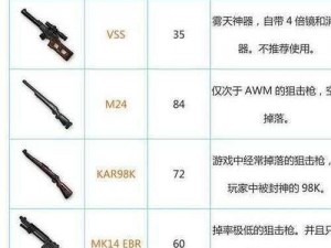 绝地求生刺激战场枪械射速排行榜TOP10：揭秘射速最快的武器榜单