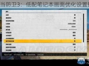 《正当防卫3：低配笔记本画面优化设置指南》