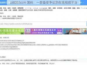 zztt055ccm 黑料：一款备受争议的在线视频平台
