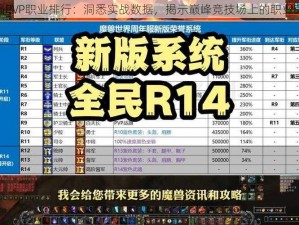 WLK最强PVP职业排行：洞悉实战数据，揭示巅峰竞技场上的职业荣耀地位