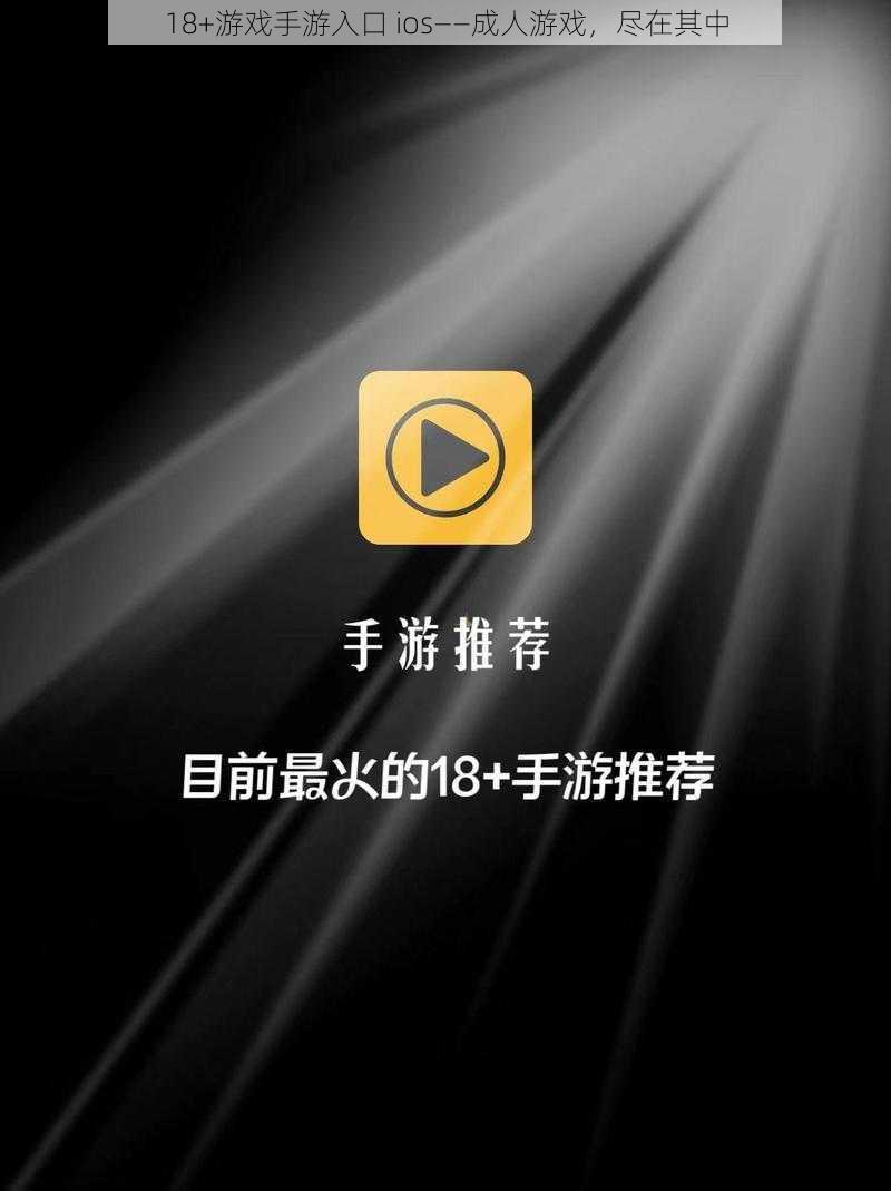 18+游戏手游入口 ios——成人游戏，尽在其中