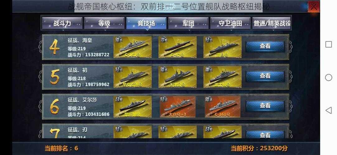 战舰帝国核心枢纽:双前排一二号位置舰队战略枢纽揭秘