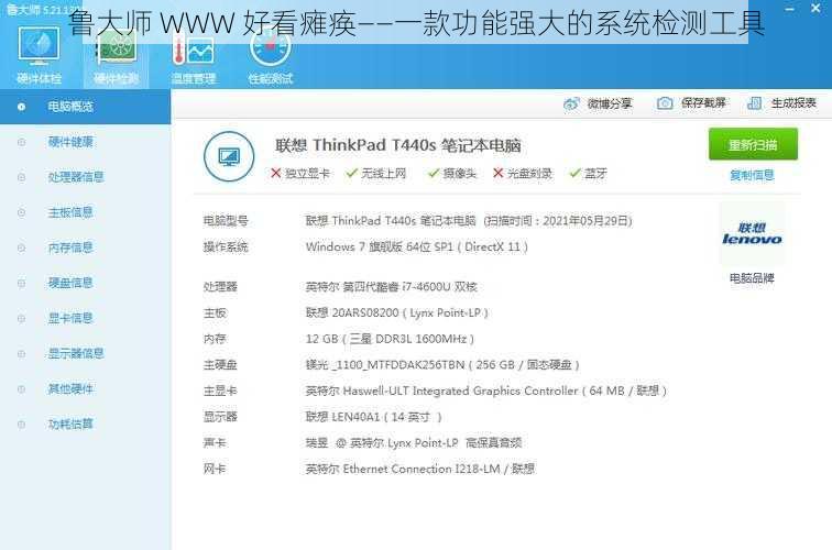 鲁大师 WWW 好看瘫痪——一款功能强大的系统检测工具