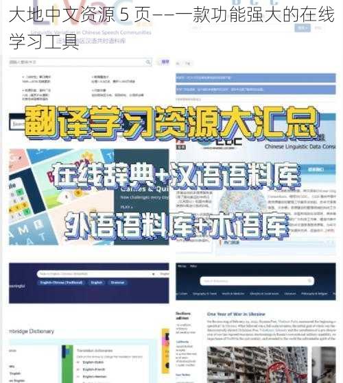 大地中文资源 5 页——一款功能强大的在线学习工具