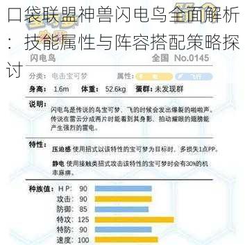 口袋联盟神兽闪电鸟全面解析：技能属性与阵容搭配策略探讨