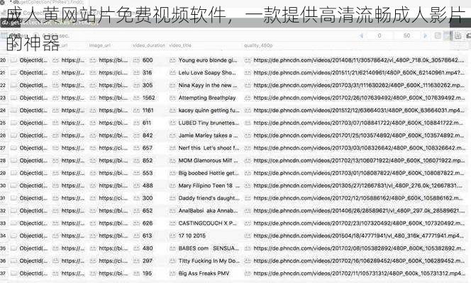 成人黄网站片免费视频软件，一款提供高清流畅成人影片的神器