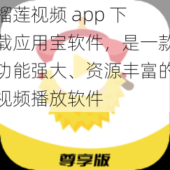 榴莲视频 app 下载应用宝软件，是一款功能强大、资源丰富的视频播放软件