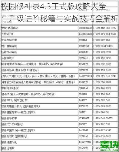 校园修神录4.3正式版攻略大全：升级进阶秘籍与实战技巧全解析