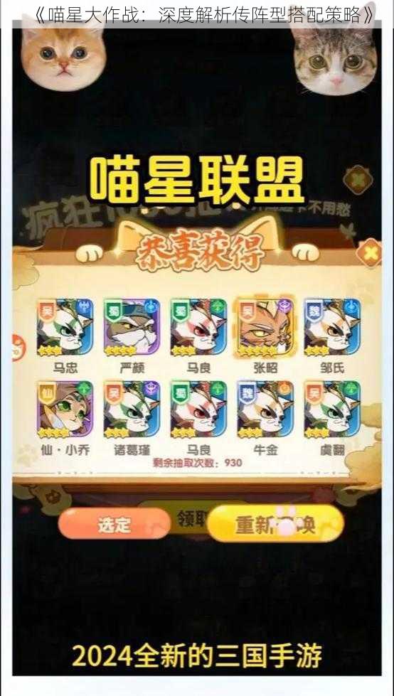 《喵星大作战：深度解析传阵型搭配策略》