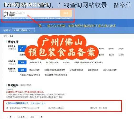 17c 网站入口查询，在线查询网站收录、备案信息等