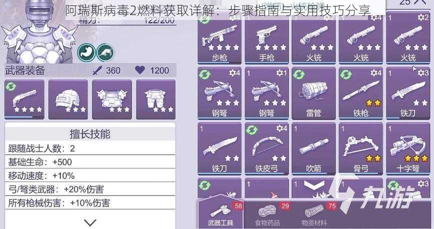 阿瑞斯病毒2燃料获取详解：步骤指南与实用技巧分享