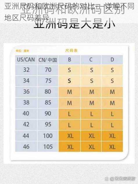 亚洲尺码和欧洲尺码的对比——详解不同地区尺码差异