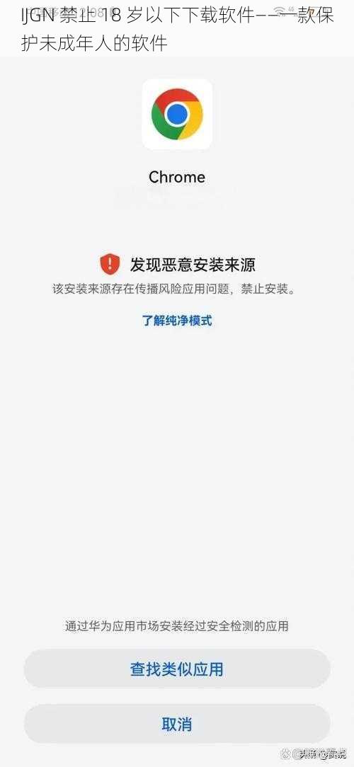 IJGN 禁止 18 岁以下下载软件——一款保护未成年人的软件