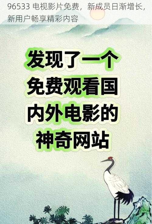 96533 电视影片免费，新成员日渐增长，新用户畅享精彩内容