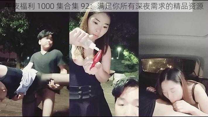 午夜福利 1000 集合集 92：满足你所有深夜需求的精品资源