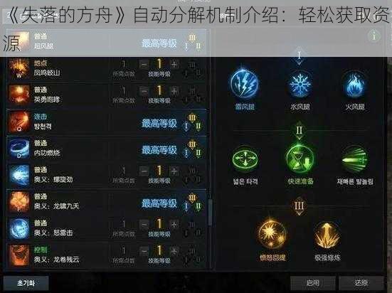 《失落的方舟》自动分解机制介绍：轻松获取资源
