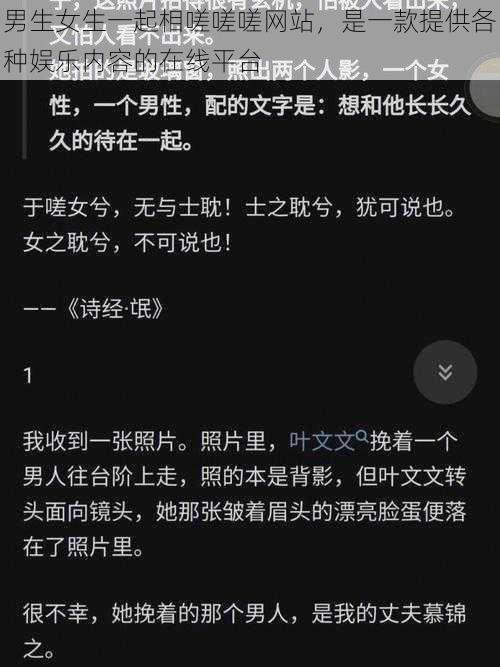 男生女生一起相嗟嗟嗟网站，是一款提供各种娱乐内容的在线平台