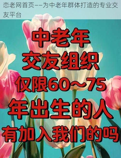 恋老网首页——为中老年群体打造的专业交友平台