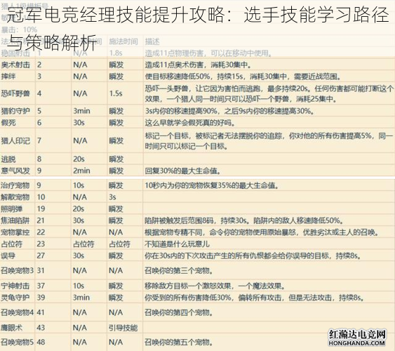 冠军电竞经理技能提升攻略：选手技能学习路径与策略解析