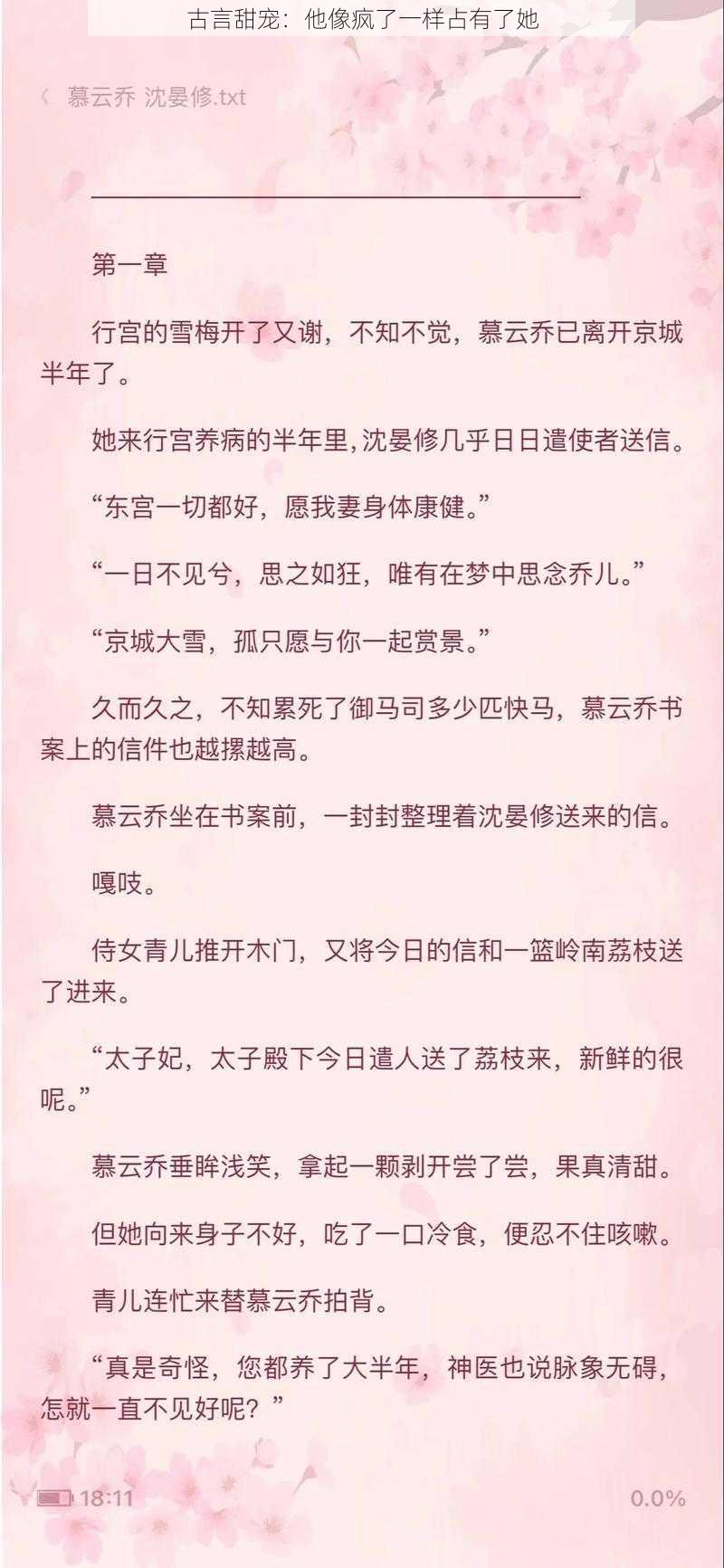 古言甜宠：他像疯了一样占有了她