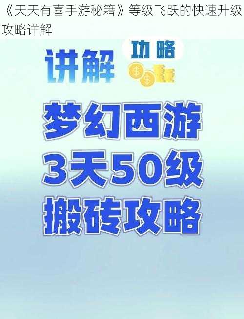 《天天有喜手游秘籍》等级飞跃的快速升级攻略详解