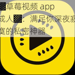 ▓草莓视频 app 成人▓：满足你深夜寂寞的私密神器