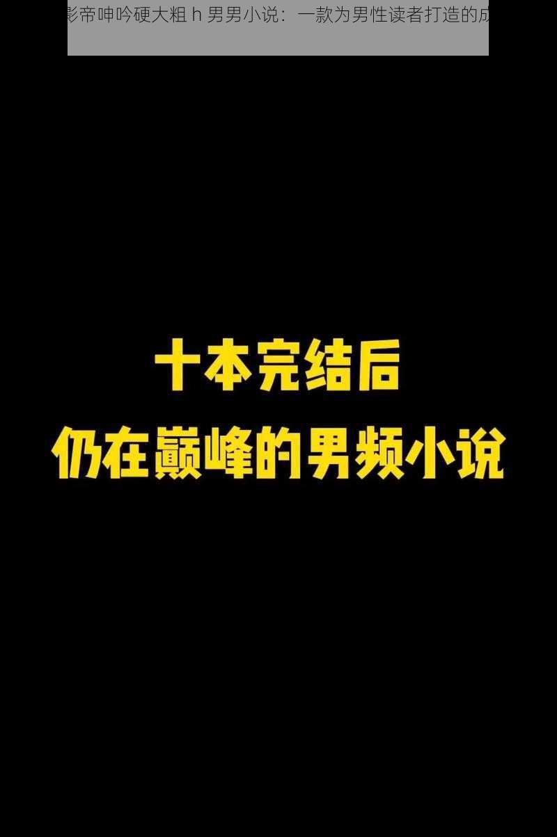 拍戏时影帝呻吟硬大粗 h 男男小说：一款为男性读者打造的成人小说应用