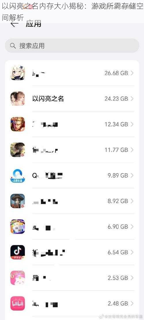 以闪亮之名内存大小揭秘：游戏所需存储空间解析
