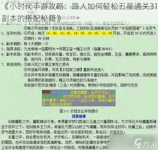 《小时代手游攻略：路人如何轻松五星通关31副本的搭配秘籍》