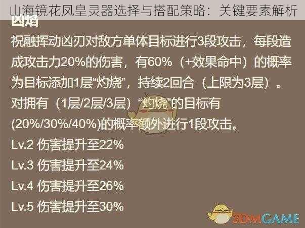 山海镜花凤皇灵器选择与搭配策略：关键要素解析