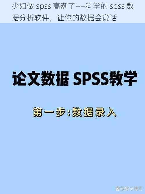 少妇做 spss 高潮了——科学的 spss 数据分析软件，让你的数据会说话