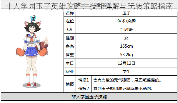 非人学园玉子英雄攻略：技能详解与玩转策略指南