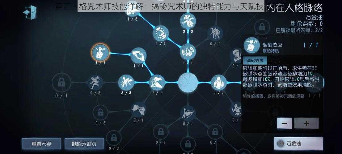 第五人格咒术师技能详解：揭秘咒术师的独特能力与天赋技能介绍