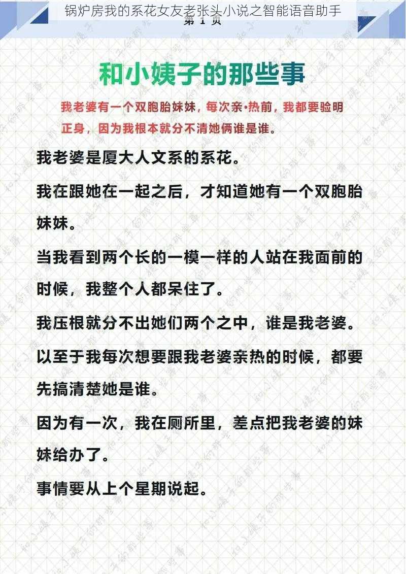 锅炉房我的系花女友老张头小说之智能语音助手