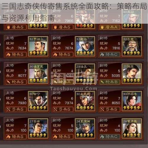 三国志奇侠传寄售系统全面攻略：策略布局与资源利用指南