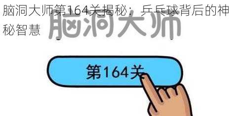 脑洞大师第164关揭秘：乒乓球背后的神秘智慧