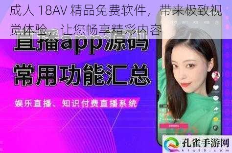 成人 18AV 精品免费软件，带来极致视觉体验，让您畅享精彩内容