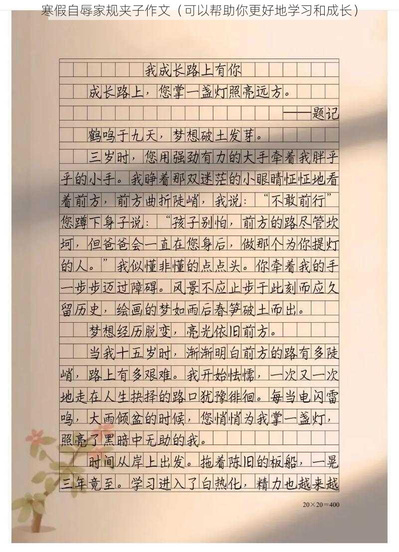 寒假自辱家规夹子作文（可以帮助你更好地学习和成长）