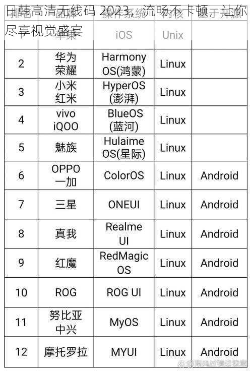 日韩高清无线码 2023，流畅不卡顿，让你尽享视觉盛宴