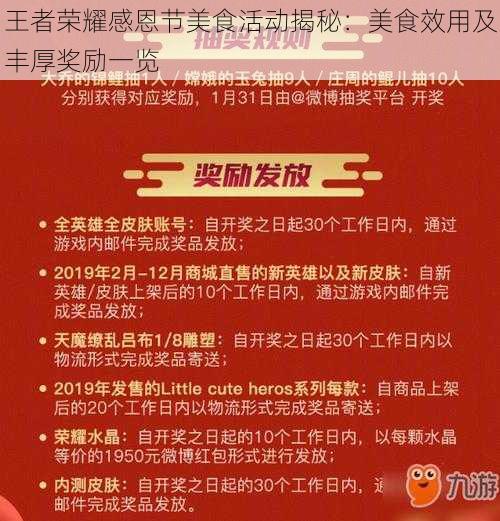 王者荣耀感恩节美食活动揭秘：美食效用及丰厚奖励一览