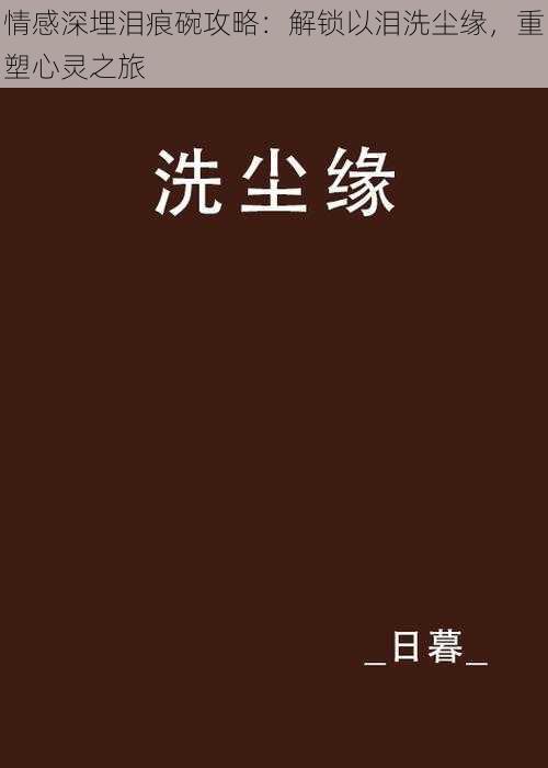 情感深埋泪痕碗攻略：解锁以泪洗尘缘，重塑心灵之旅