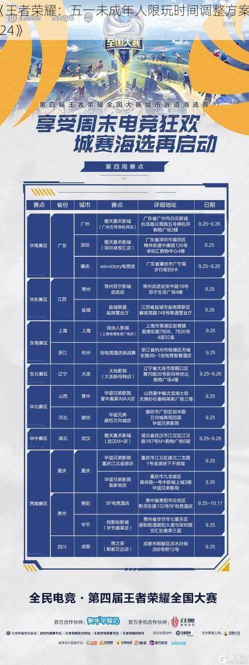 《王者荣耀：五一未成年人限玩时间调整方案2024》