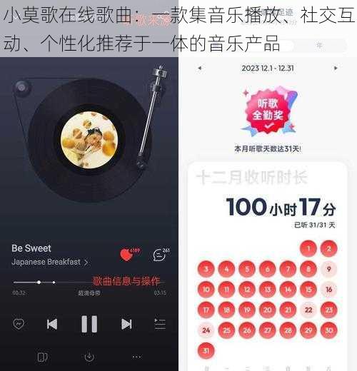 小莫歌在线歌曲：一款集音乐播放、社交互动、个性化推荐于一体的音乐产品