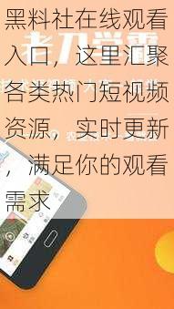 黑料社在线观看入口，这里汇聚各类热门短视频资源，实时更新，满足你的观看需求