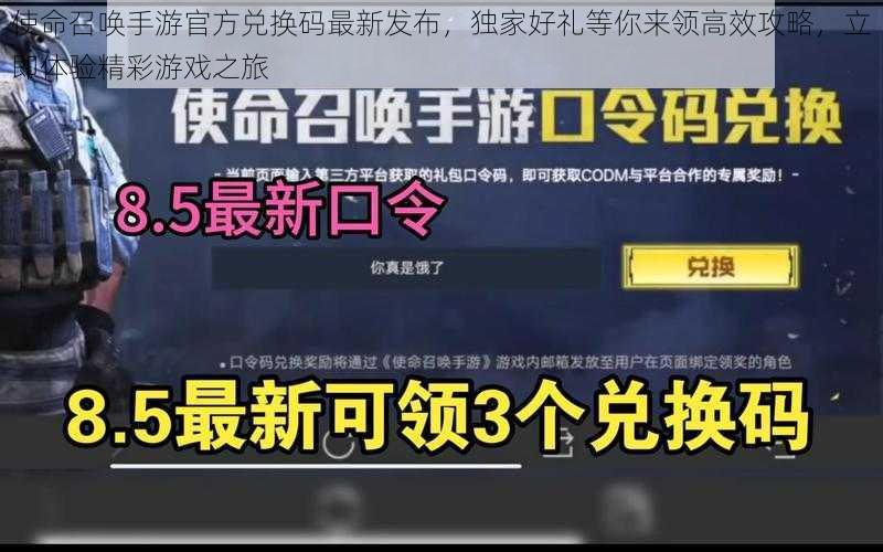 使命召唤手游官方兑换码最新发布，独家好礼等你来领高效攻略，立即体验精彩游戏之旅