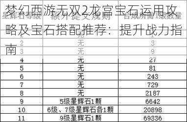 梦幻西游无双2龙宫宝石运用攻略及宝石搭配推荐：提升战力指南