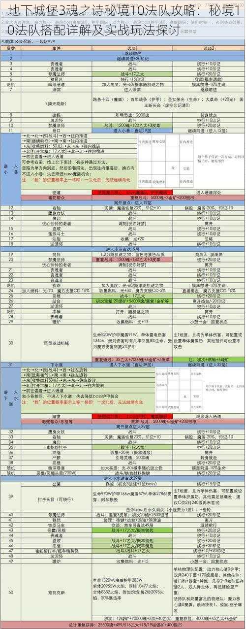 地下城堡3魂之诗秘境10法队攻略：秘境10法队搭配详解及实战玩法探讨