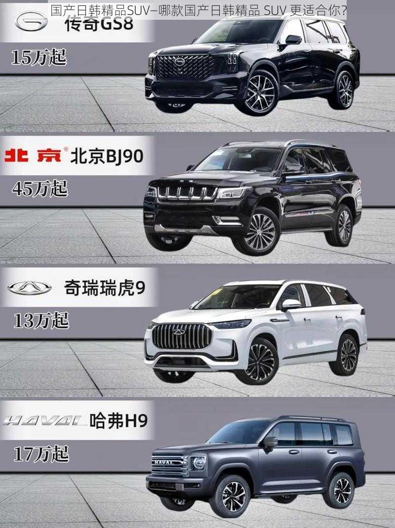 国产日韩精品SUV—哪款国产日韩精品 SUV 更适合你？