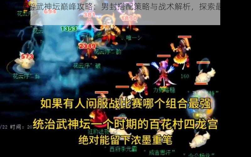 梦幻西游武神坛巅峰攻略：男封搭配策略与战术解析，探索最强组合之道